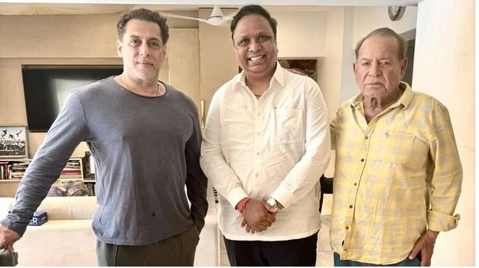 भाजपा नेता के साथ नजर आए सलमान खान और उनके पिता