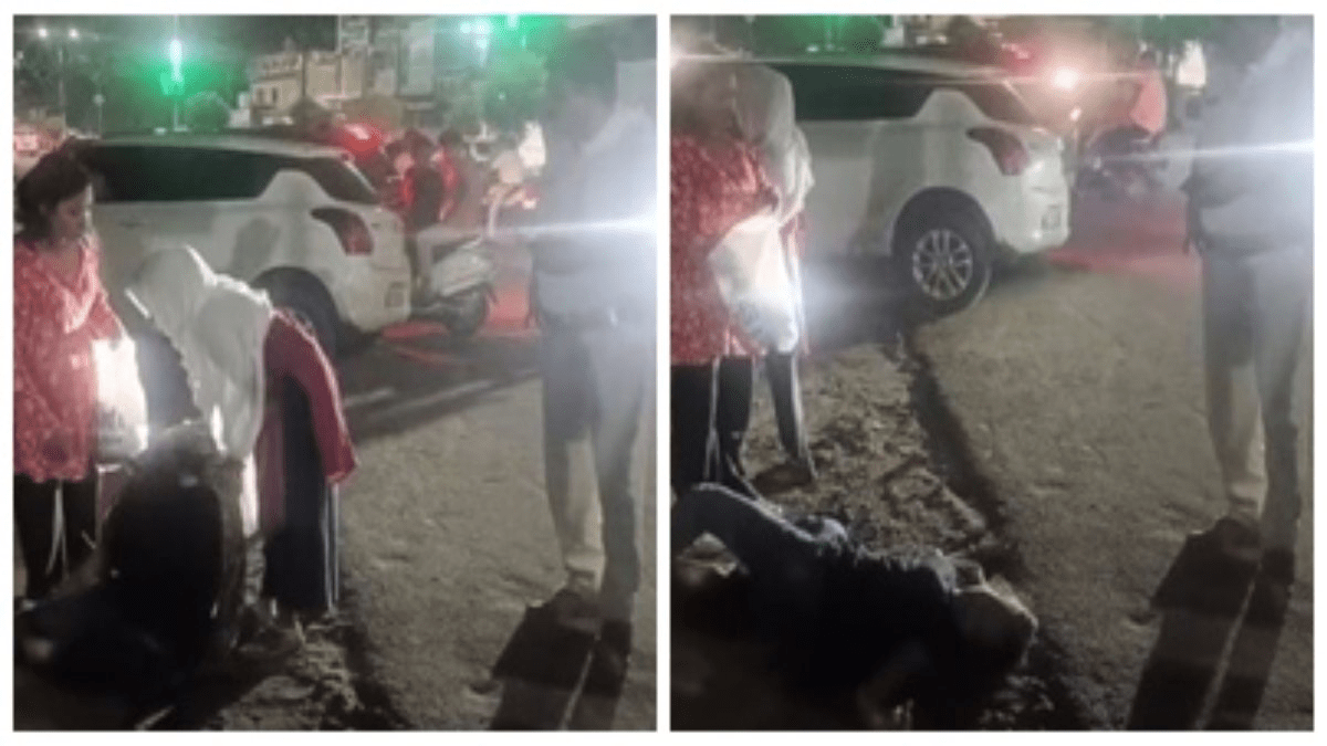 नशे में धुत युवती ने सड़क पर किया हंगामा,  खुद पुलिस भी रह गई हैरान, Video वायरल 
